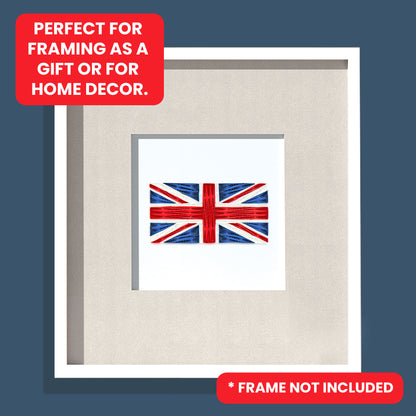 Quilling Union Jack Flag Hand-Finished Art Greeting Card