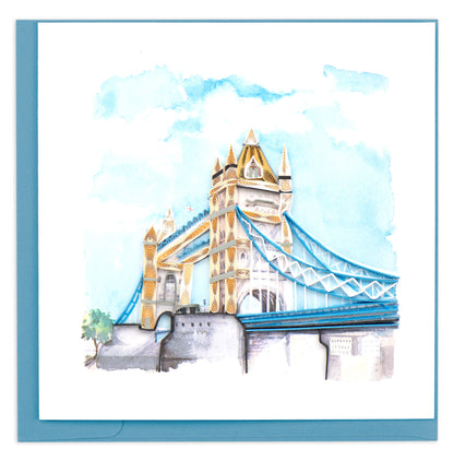 Quilling London Tower Bridge Lavish London Hand-Finished Art Greeting Card