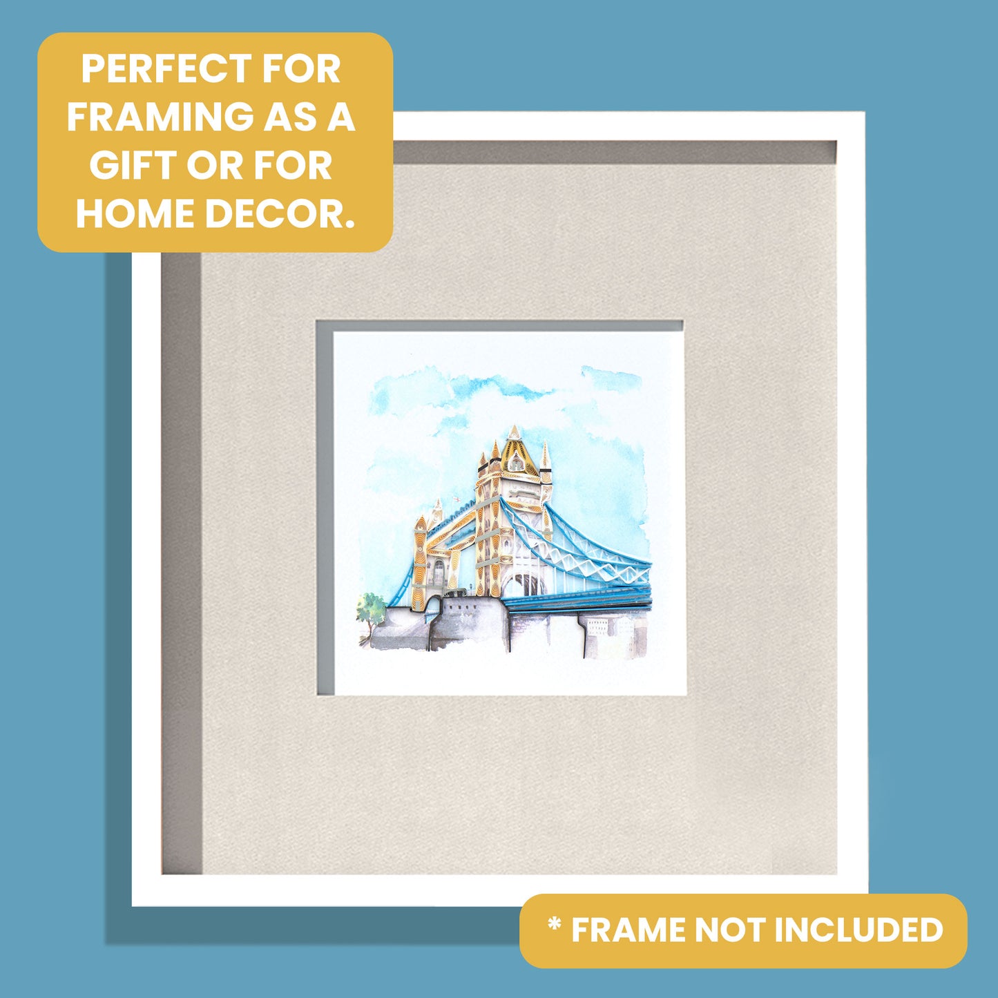 Quilling London Tower Bridge Lavish London Hand-Finished Art Greeting Card