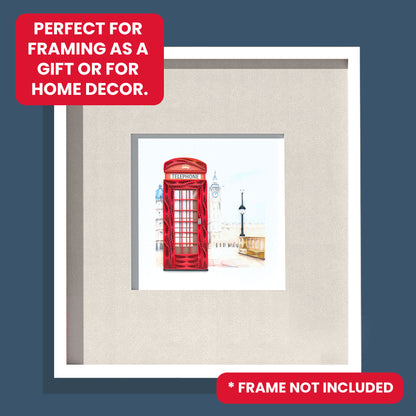 Quilling Red London Telephone Box Big Ben Hand-Finished Art Greeting Card