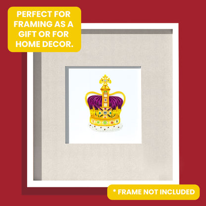 Quilling St Edward's Royal Crown Fit For Royalty! Hand-Finished Greeting Card