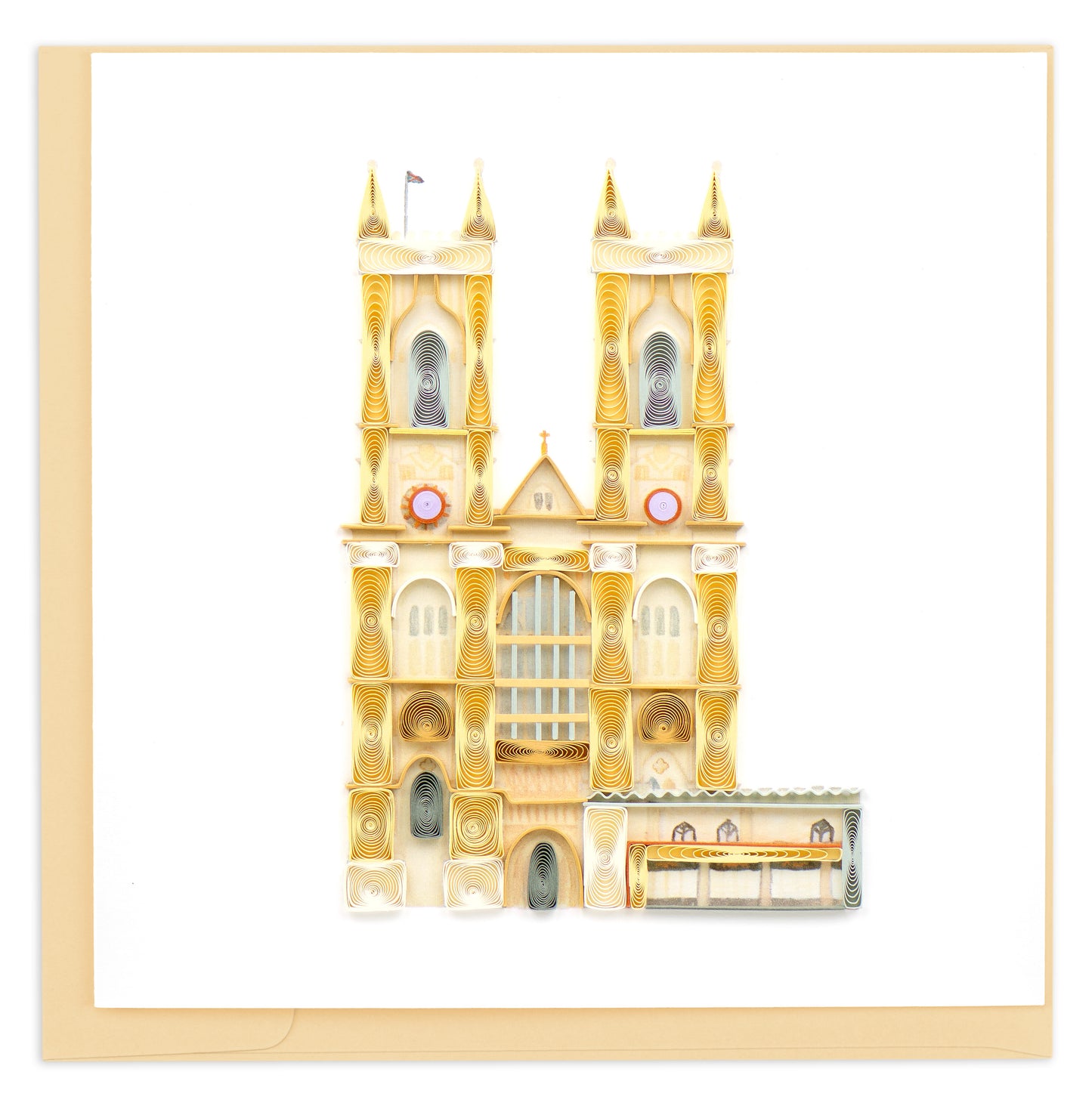 Quilling London Westminster Abbey Hand-Finished Art Greeting Card