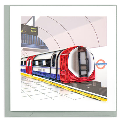 Quilling London Underground Tube Station Train Hand-Finished Art Greeting Card