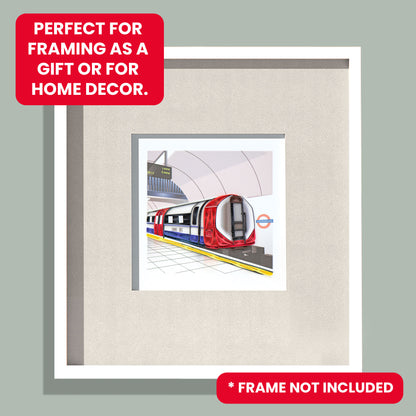 Quilling London Underground Tube Station Train Hand-Finished Art Greeting Card