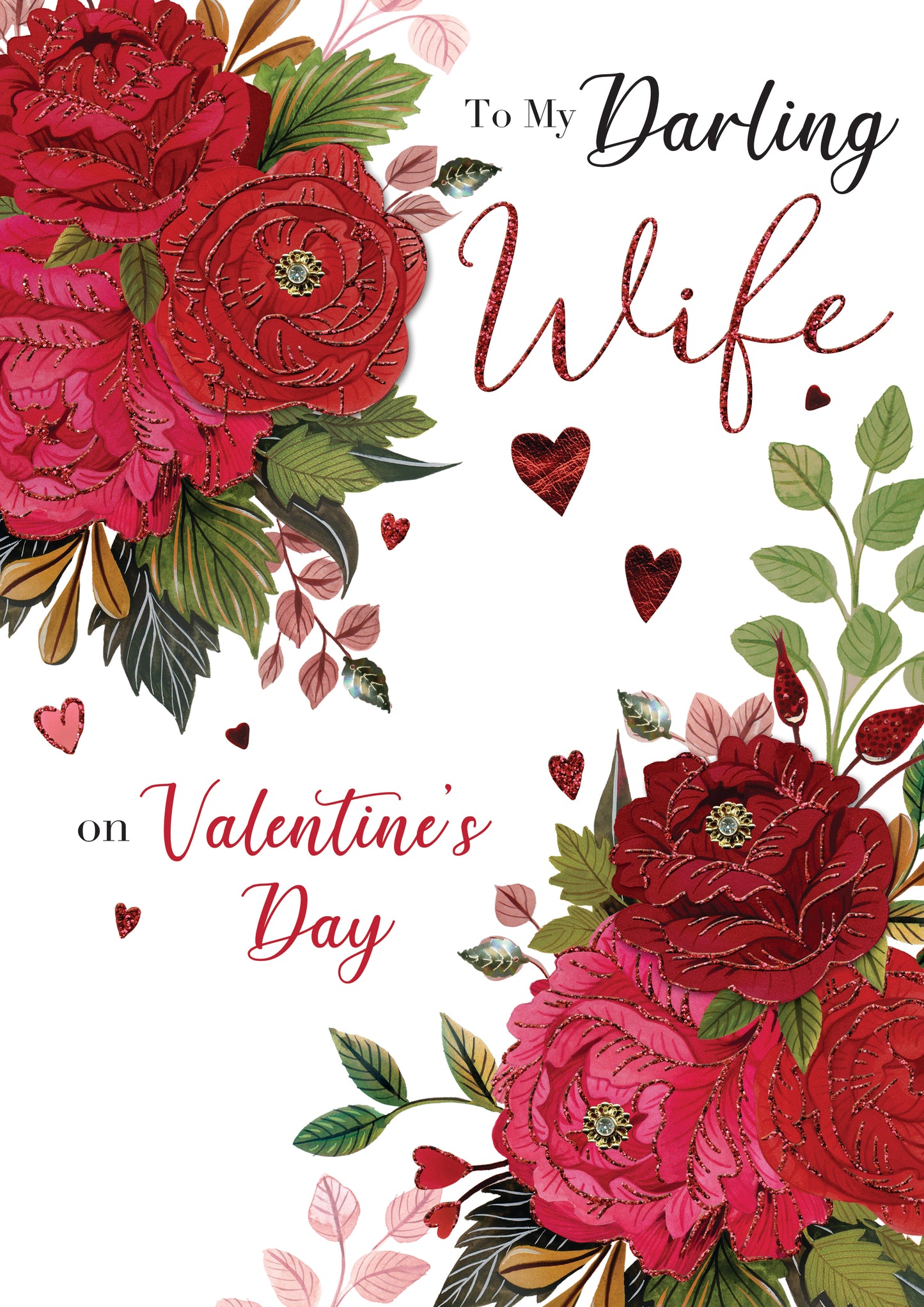 Embellished Darling Wife Luxury Lavish Keepsake Valentine's Day Greeting Card