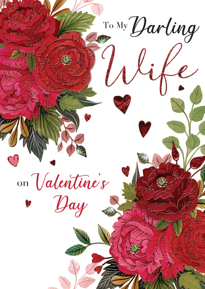 Embellished Darling Wife Luxury Lavish Keepsake Valentine's Day Greeting Card