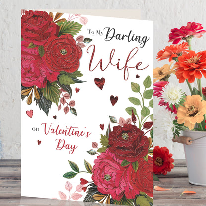 Embellished Darling Wife Luxury Lavish Keepsake Valentine's Day Greeting Card