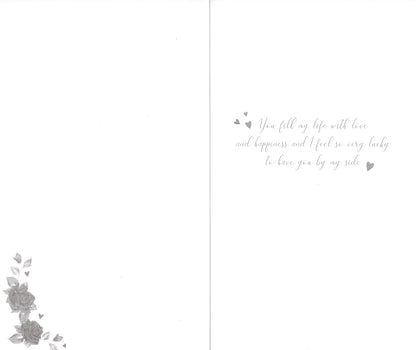 Gorgeous Wife Golden Petals Galore! Valentines Day Hand-Finished Greeting Card