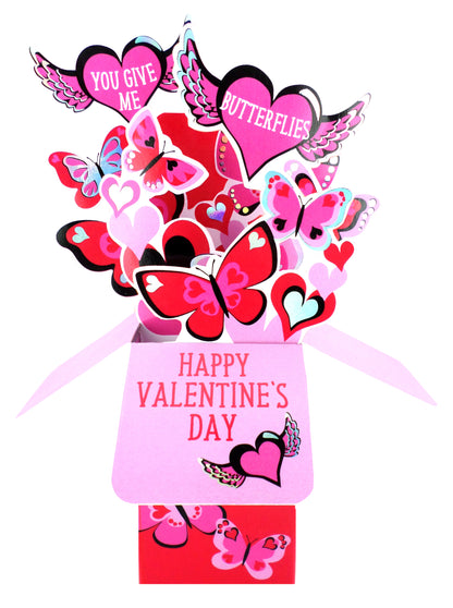Clever Cubes Pop Up You Give Me Butterflies Angel Wings Valentine's Pop Up Card