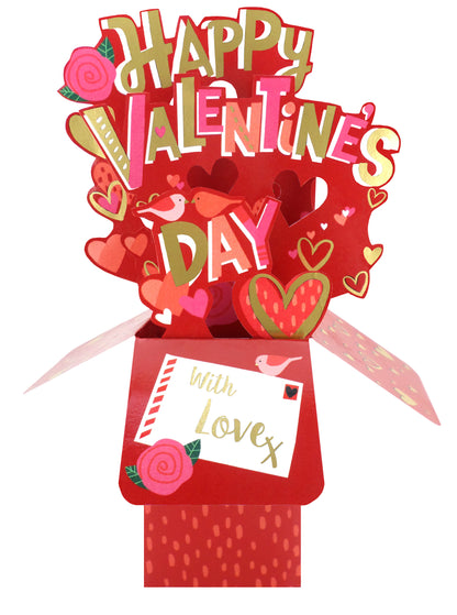 Clever Cubes Pop Up Happy Valentine's Day Love Birds Valentine's Day Pop Up Card