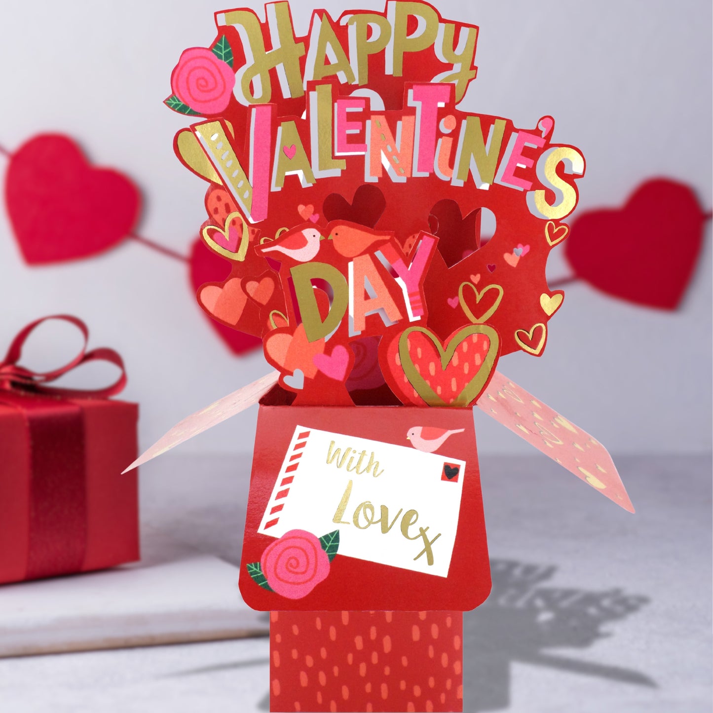 Clever Cubes Pop Up Happy Valentine's Day Love Birds Valentine's Day Pop Up Card