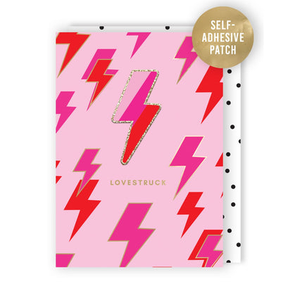 Decopatch Lovestruck Valentine's Card Includes Removable Lightning Bolt Patch
