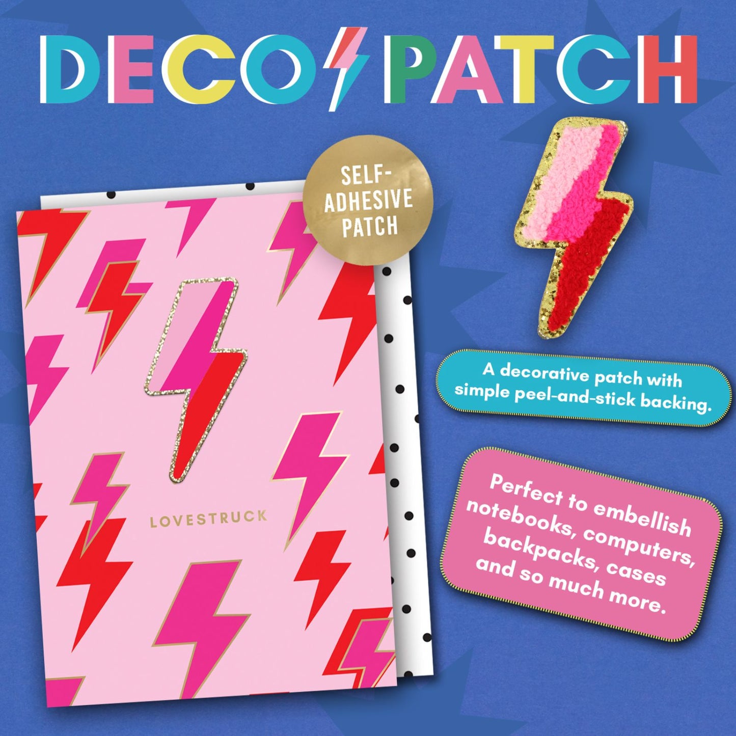 Decopatch Lovestruck Valentine's Card Includes Removable Lightning Bolt Patch
