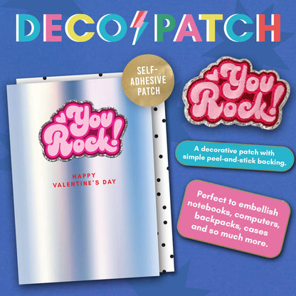 Decopatch Happy Valentine's Day Card Includes Removable You Rock! Patch