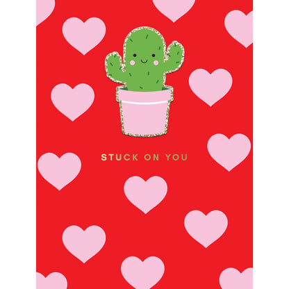 Decopatch Stuck On You Valentine's Card Includes Removable Cactus Patch