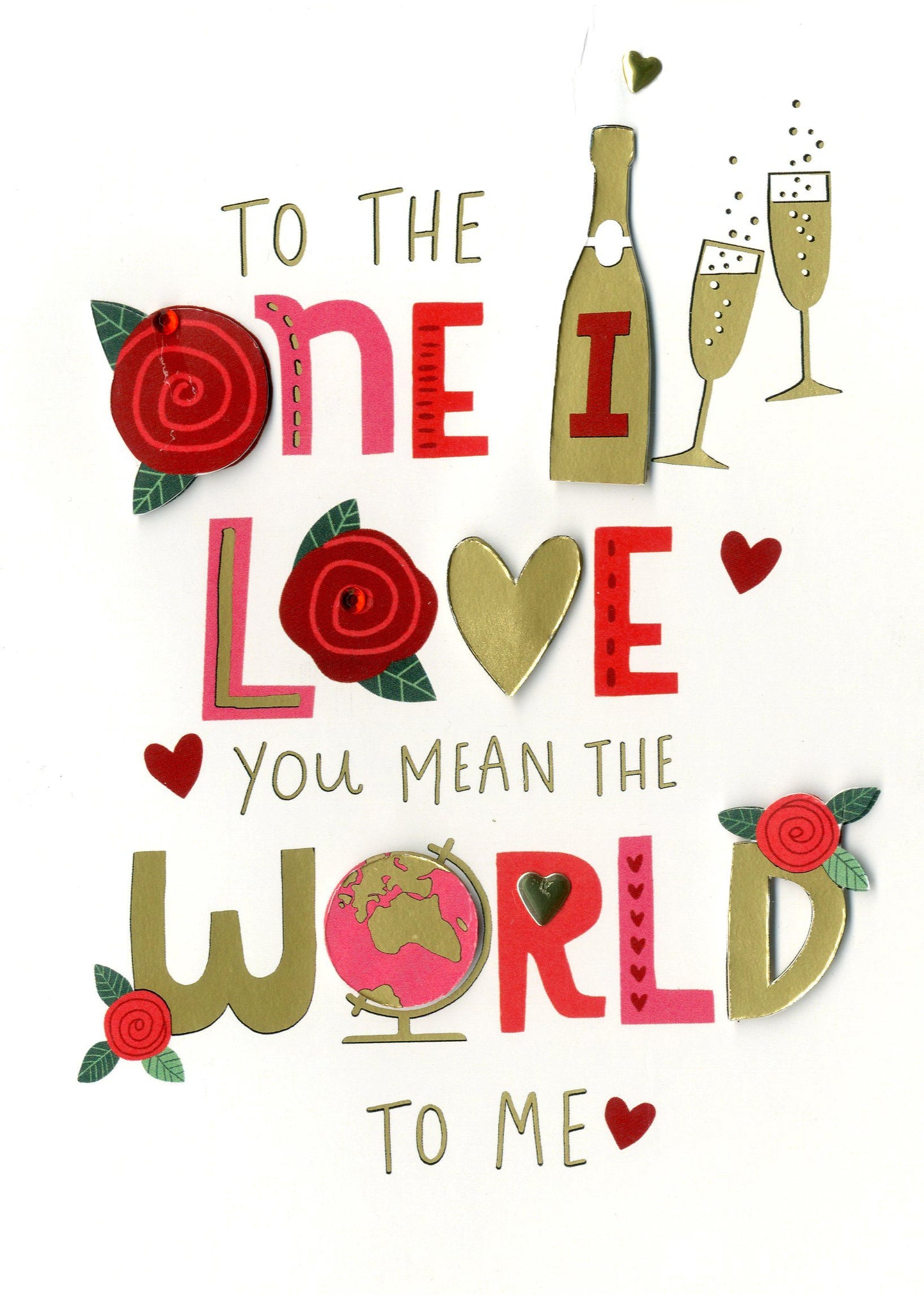 One I Love Bubbles And Blooms! Valentines Day Hand-Finished Greeting Card