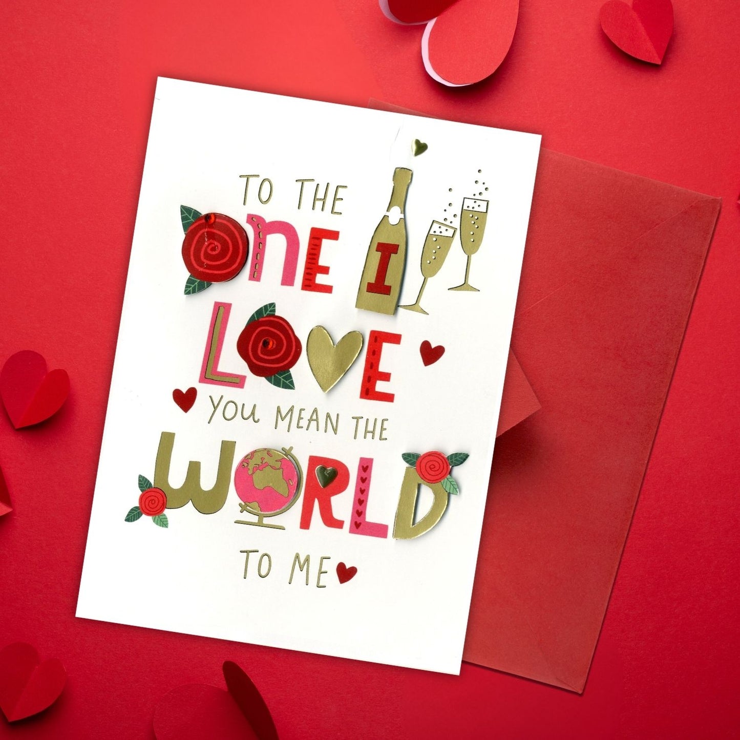 One I Love Bubbles And Blooms! Valentines Day Hand-Finished Greeting Card