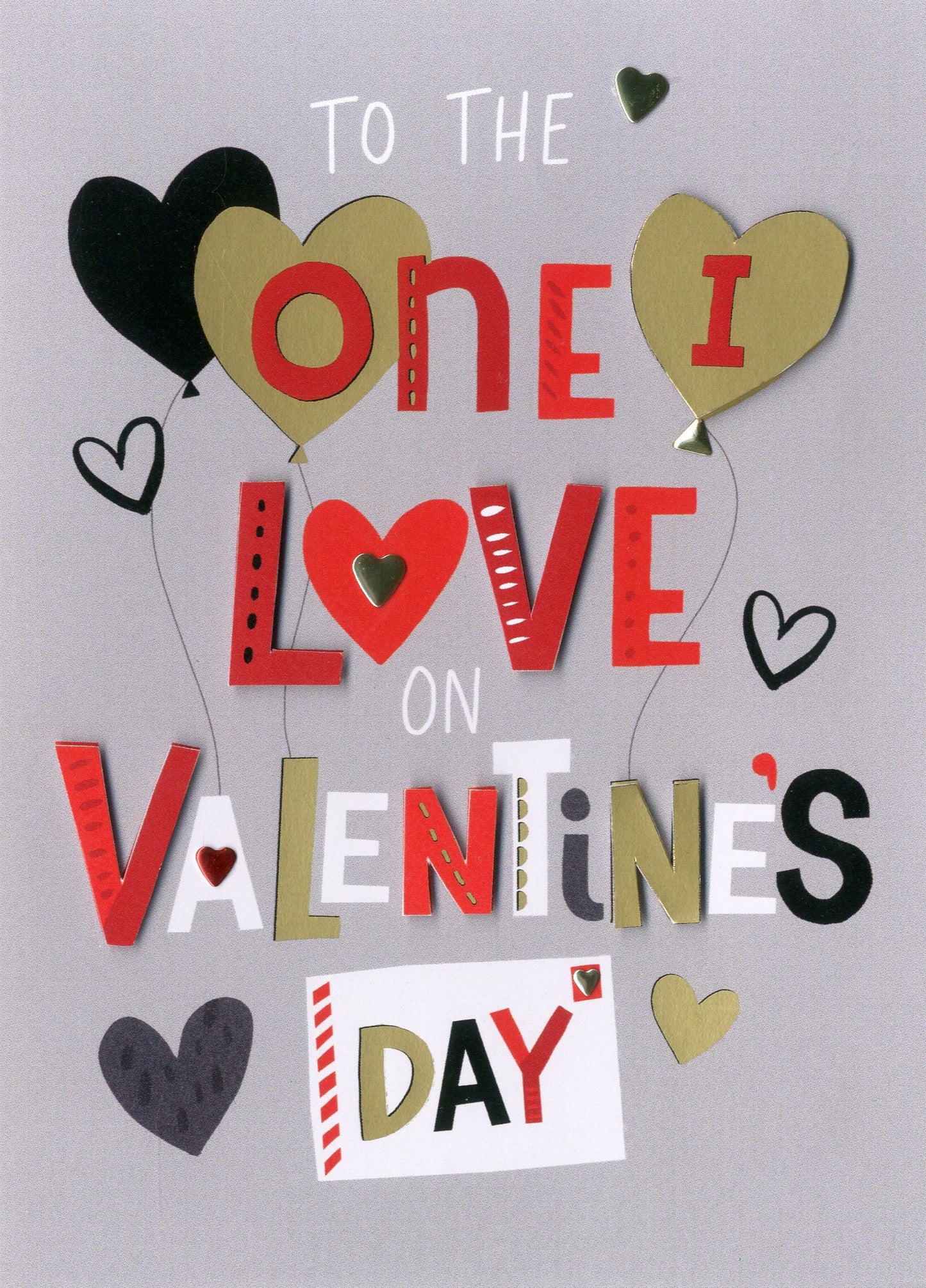 One I Love Heart Of Gold Valentines Day Hand-Finished Greeting Card