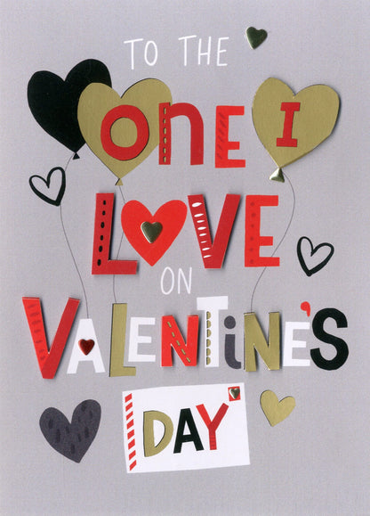 One I Love Heart Of Gold Valentines Day Hand-Finished Greeting Card