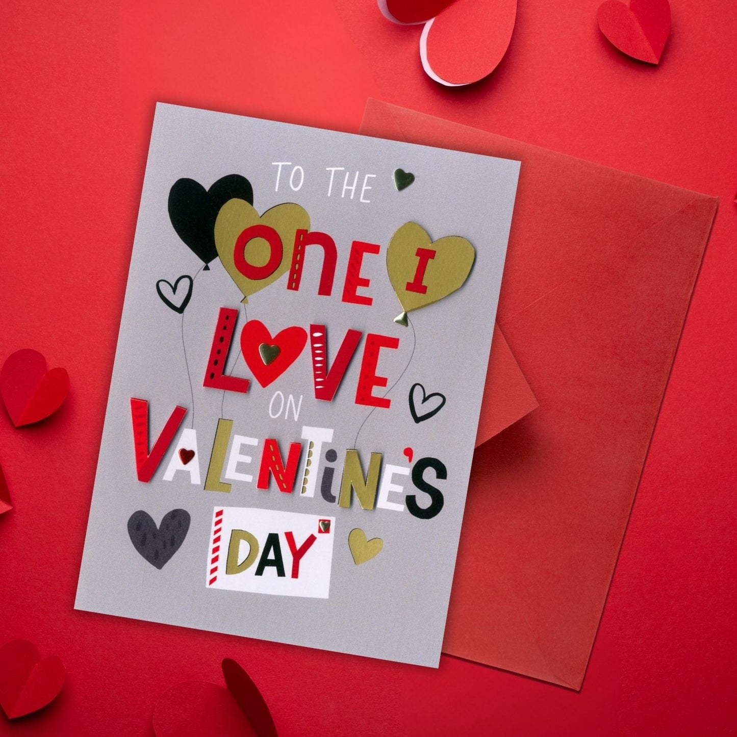 One I Love Heart Of Gold Valentines Day Hand-Finished Greeting Card