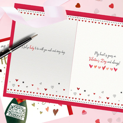 Magnifique Amazing Husband Embellished Valentine's Card Champagne Popping Hearts
