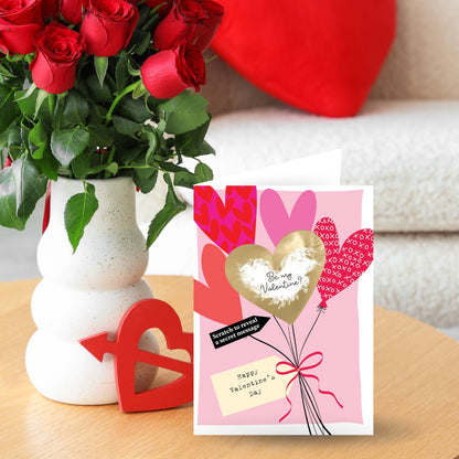 Valentine's Day Greeting Card Balloons Scratch-To-Reveal Secret Message Card