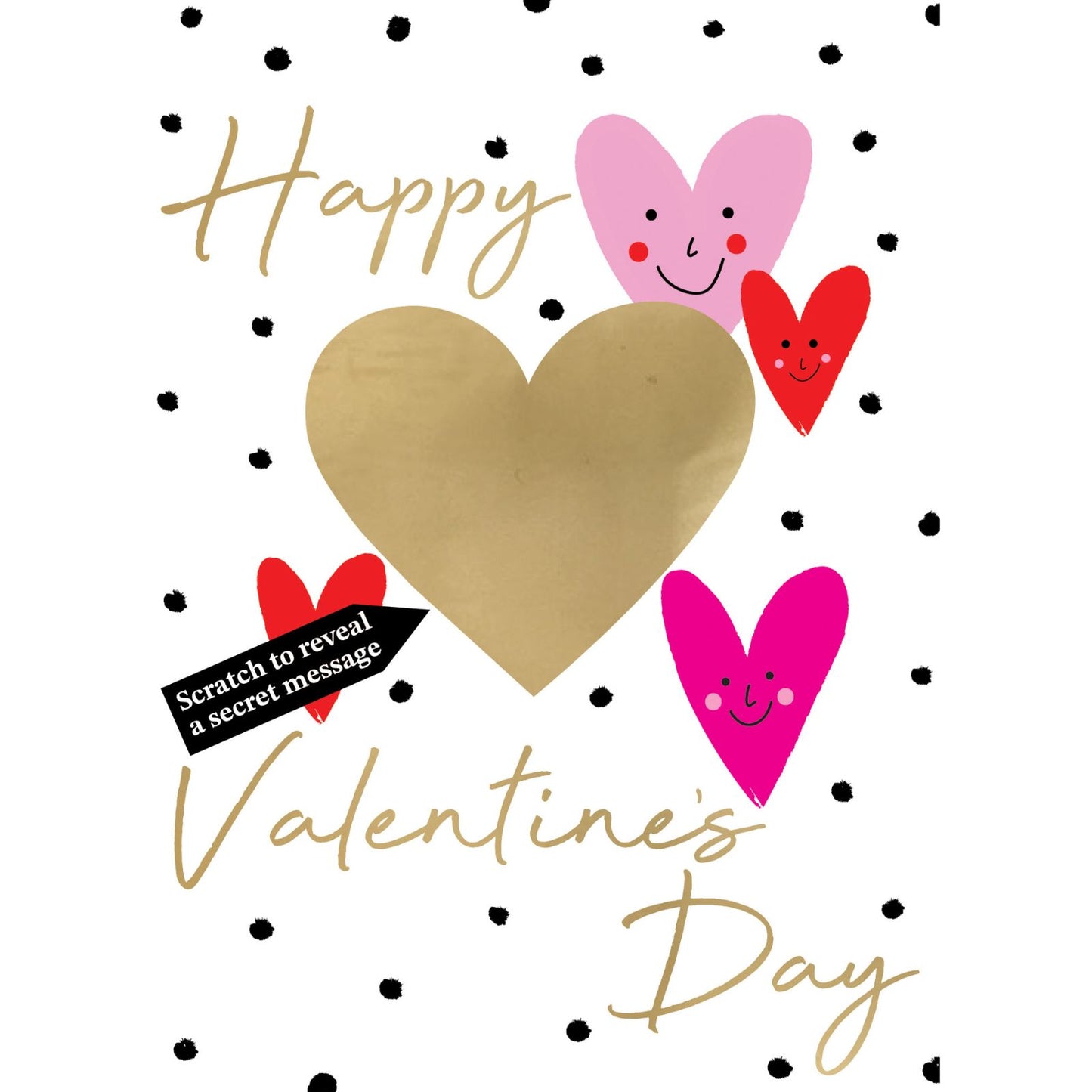 Valentine's Day Greeting Card Love Hearts Scratch-To-Reveal Secret Message Card