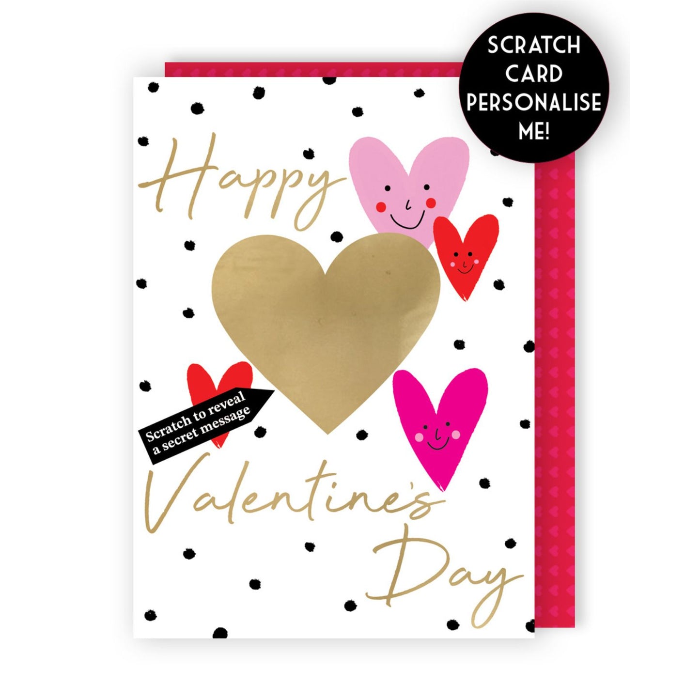 Valentine's Day Greeting Card Love Hearts Scratch-To-Reveal Secret Message Card