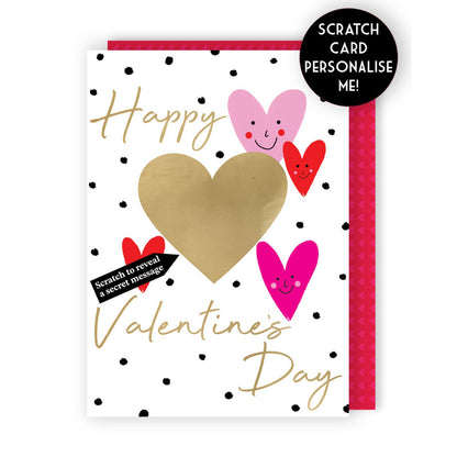 Valentine's Day Greeting Card Love Hearts Scratch-To-Reveal Secret Message Card