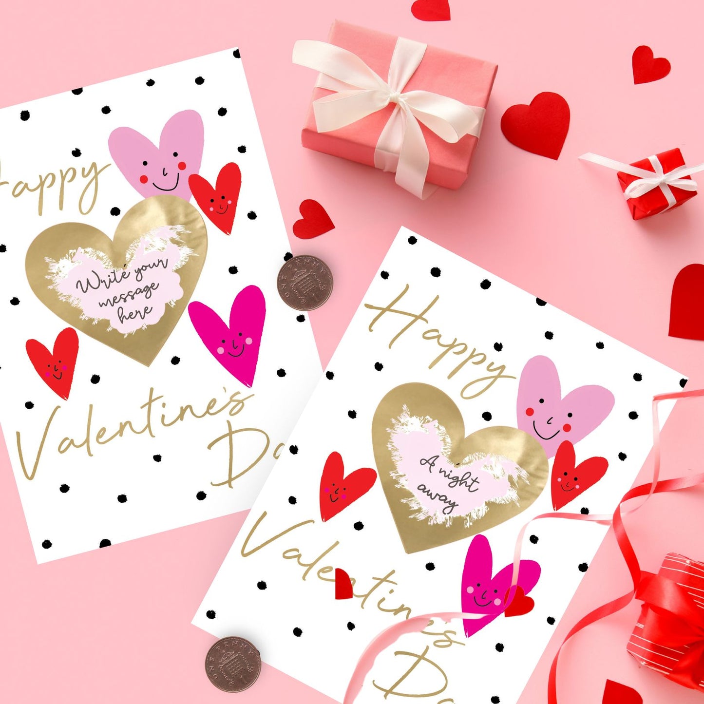 Valentine's Day Greeting Card Love Hearts Scratch-To-Reveal Secret Message Card