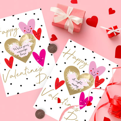Valentine's Day Greeting Card Love Hearts Scratch-To-Reveal Secret Message Card