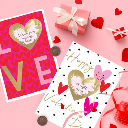 Valentine's Day Greeting Card Love Letters Scratch-To-Reveal Secret Message Card
