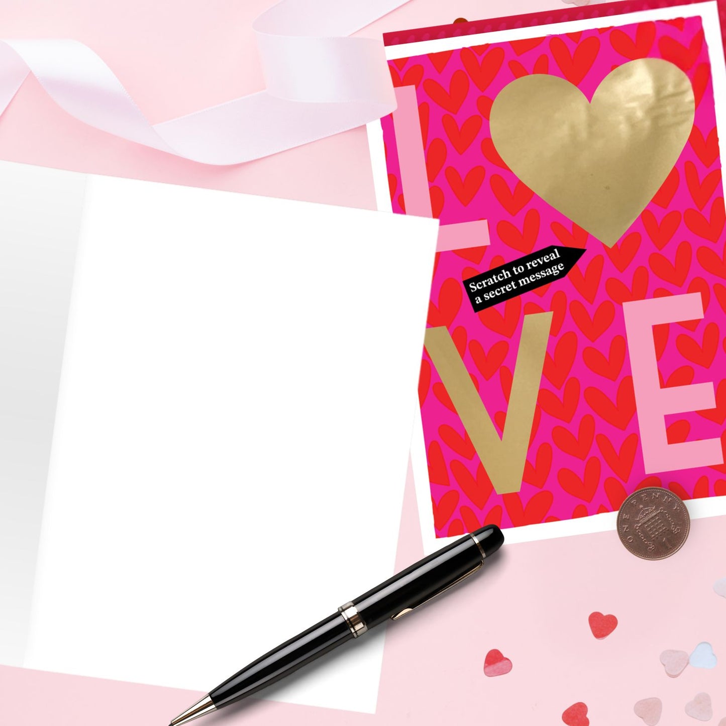 Valentine's Day Greeting Card Love Letters Scratch-To-Reveal Secret Message Card