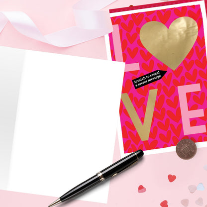 Valentine's Day Greeting Card Love Letters Scratch-To-Reveal Secret Message Card