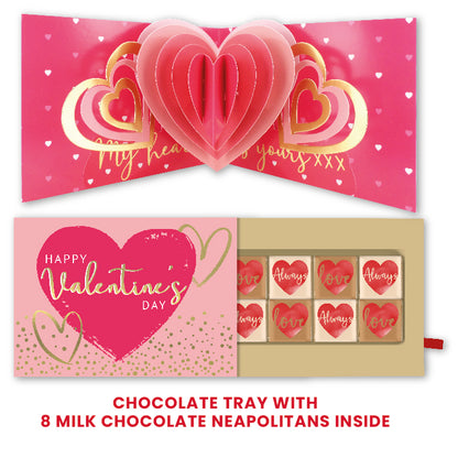 Pop Up Card & Chocolate Gift Box Love Heart Surprise Valentine's Day Card & Gift