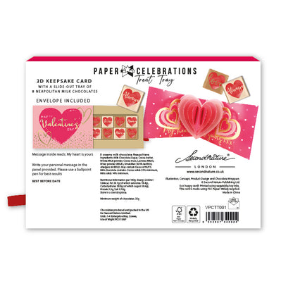 Pop Up Card & Chocolate Gift Box Love Heart Surprise Valentine's Day Card & Gift