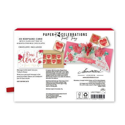 Pop Up Card & Chocolate Gift Box One I Love Roses Valentine's Day Card & Gift