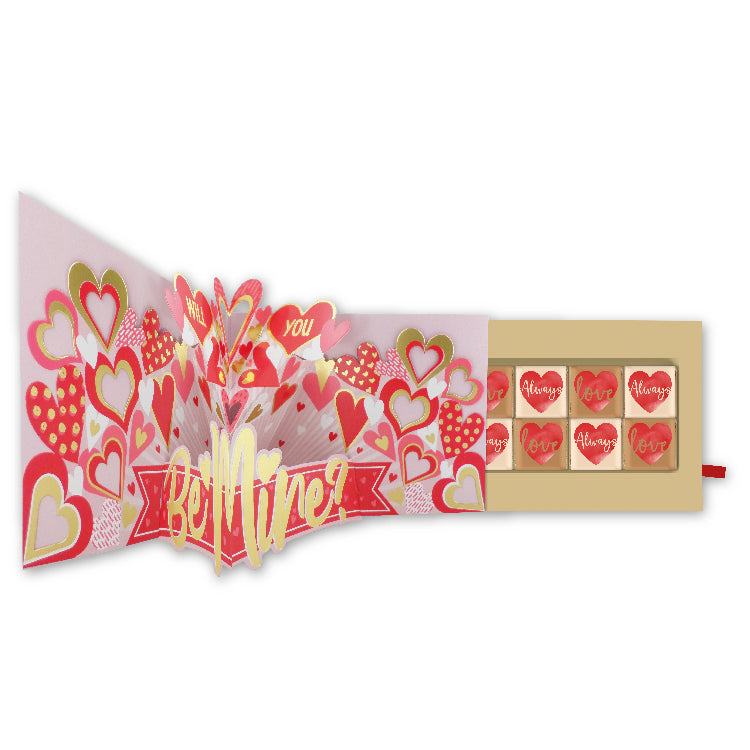 Pop Up Card & Chocolate Gift Box Dalmatian Puppy Love Valentine's Card & Gift