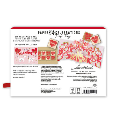 Pop Up Card & Chocolate Gift Box Dalmatian Puppy Love Valentine's Card & Gift