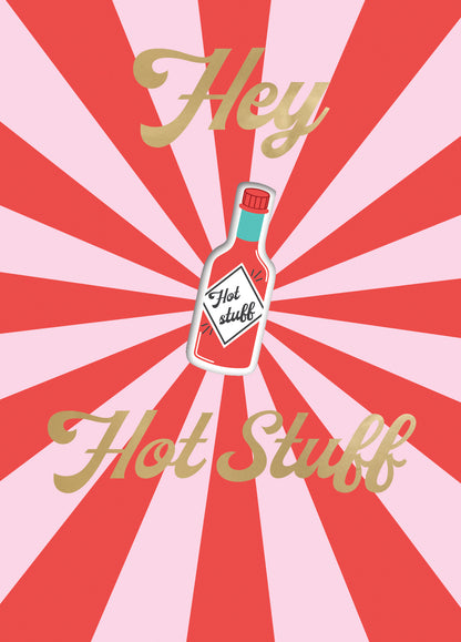 Za-Zoo Tattoo Hey Hot Stuff Spicy Fun Tattoo Valentine's Day Greeting Card