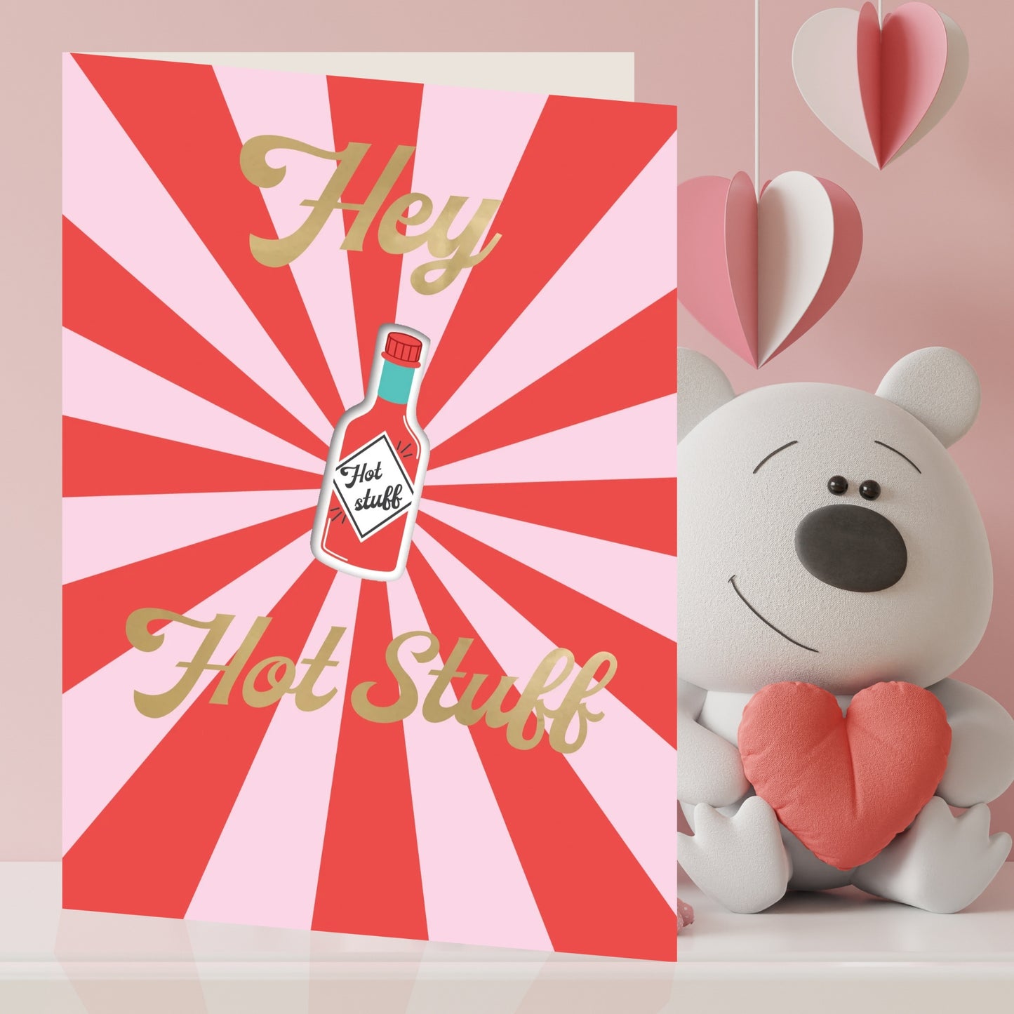 Za-Zoo Tattoo Hey Hot Stuff Spicy Fun Tattoo Valentine's Day Greeting Card