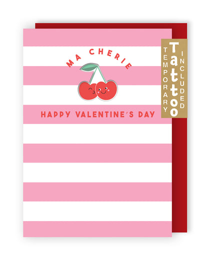 Za-Zoo Tattoo Ma Cherie Sweet Cherry Fun Tattoo Valentine's Day Greeting Card