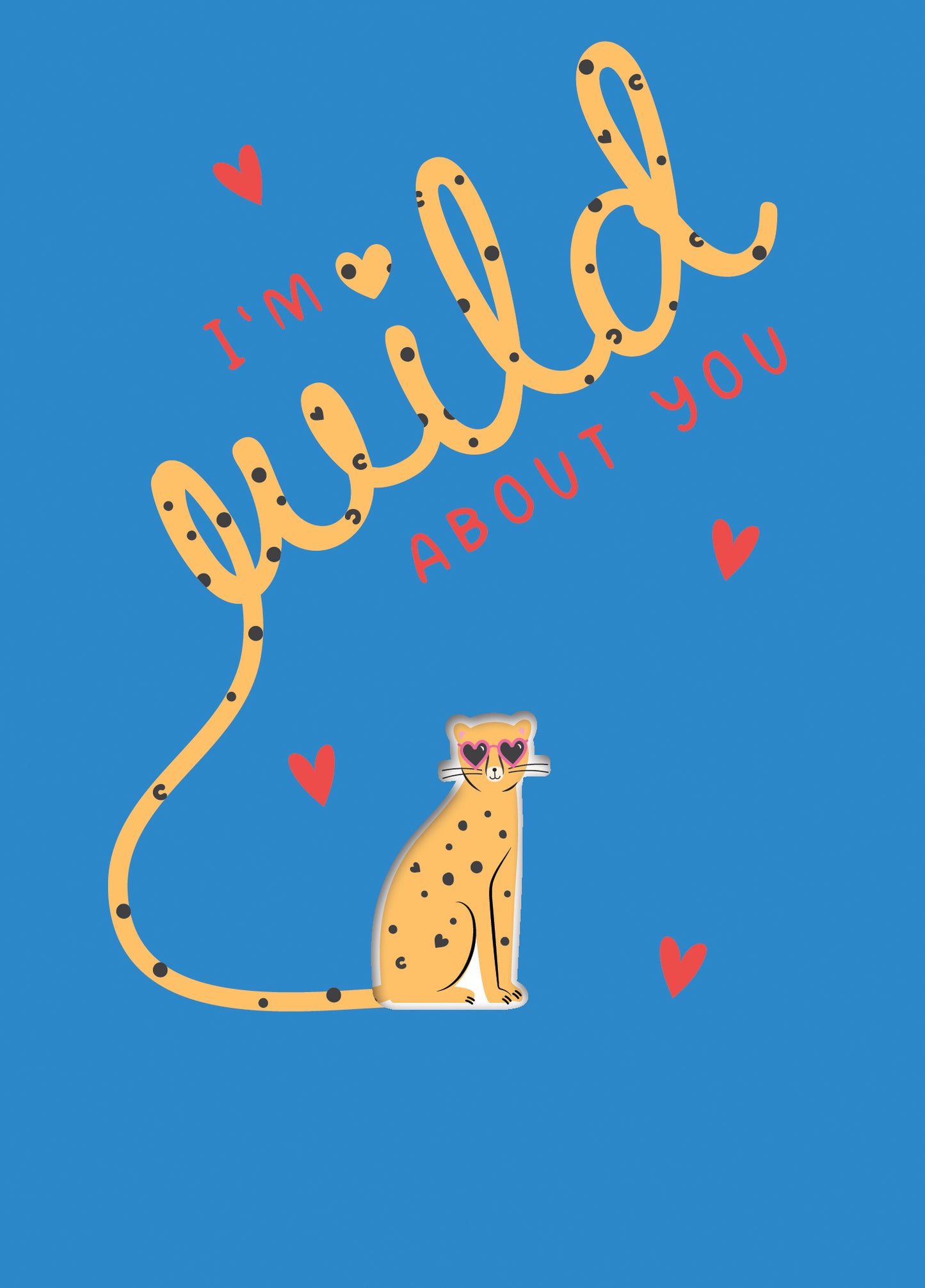Za-Zoo Tattoo I'm Wild About You Cheetah Tattoo Valentine's Day Greeting Card