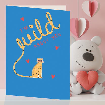 Za-Zoo Tattoo I'm Wild About You Cheetah Tattoo Valentine's Day Greeting Card