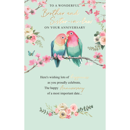 Brother & Sister-In-Law Embellished Anniversary Greeting Card