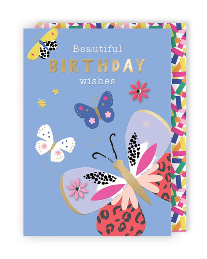 Embellished Beautiful Birthday Wishes Birthday Greeting Card With Butterflies