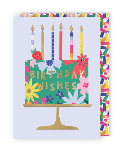 Embellished Celebration Cake Birthday Greeting Card Birthday Wishes & Candles