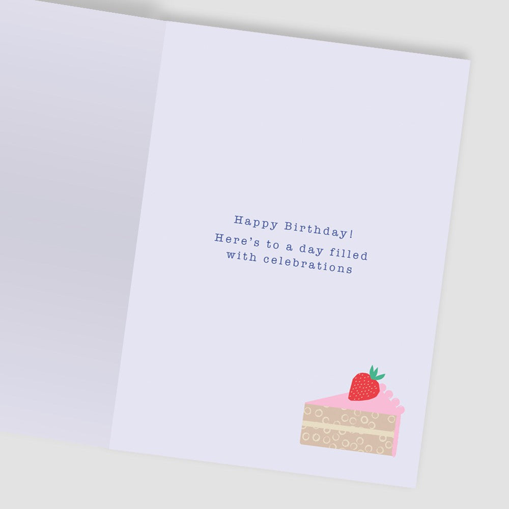 Embellished Cake Time! Birthday Greeting Card Colourful Party Cake Celebration