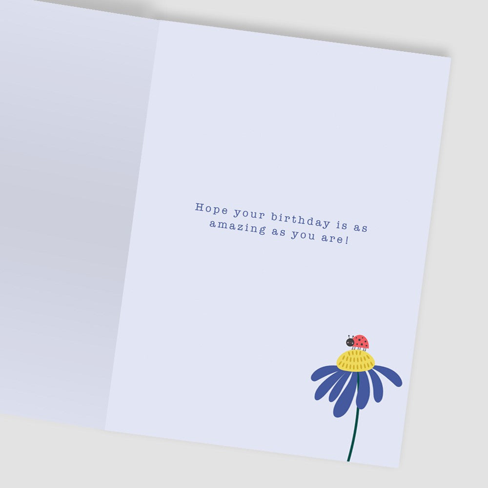 Embellished Happy Birthday Lovely Birthday Greeting Card With Wildflower Blooms