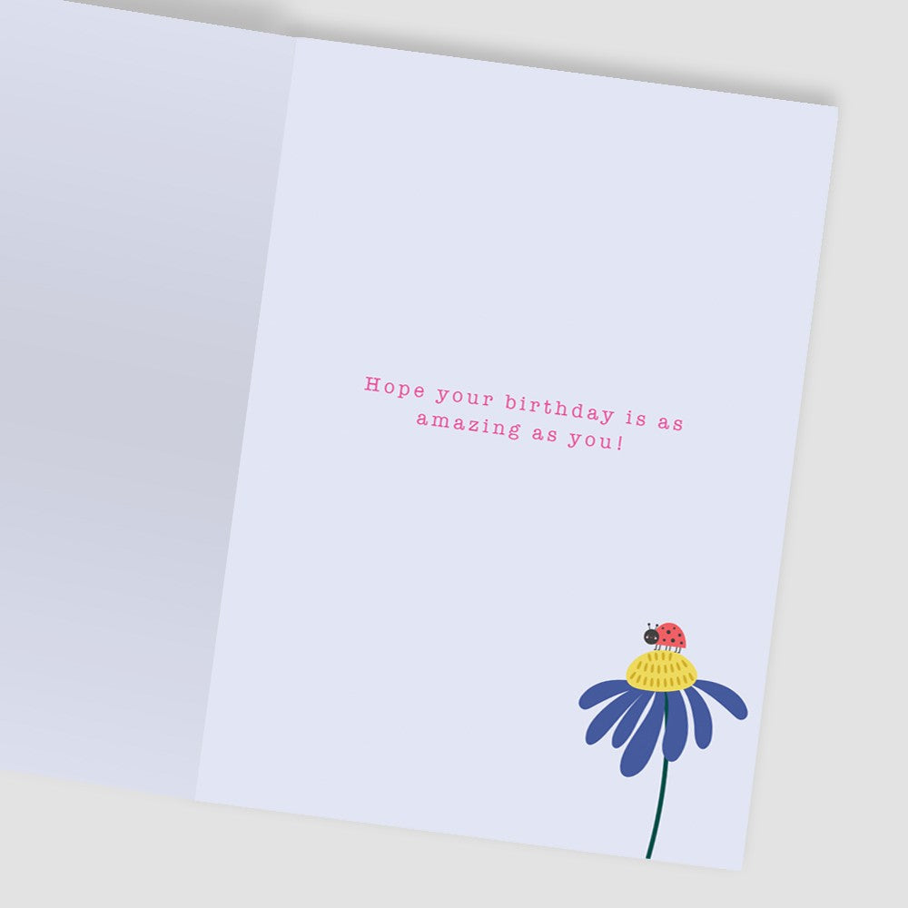 Embellished You're One In A Million Birthday Greeting Card With Pink Flowers